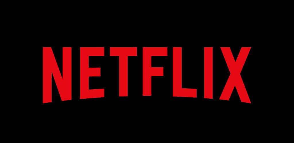 The logo of Netflix, featuring bold red text on a black background, displaying the brand name in a modern font.